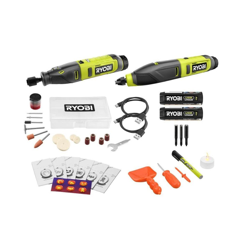 USB Lithium 2-Tool Combo Kit with Pumpkin Carving Tools