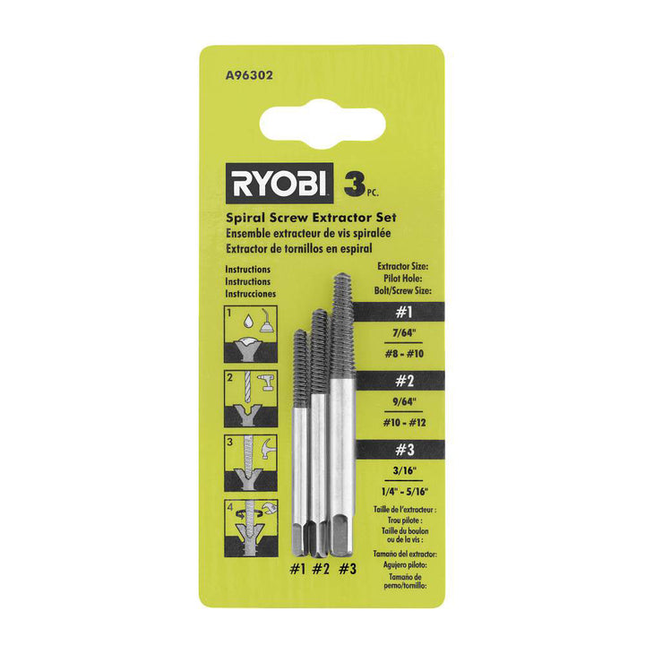 3 PC. Spiral Screw Extractor Set